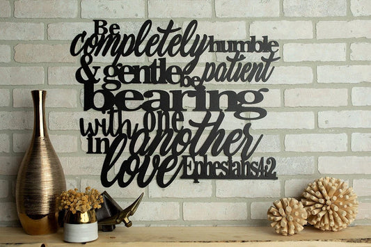 Be Completely Humble Metal Verse Cut Metal Sign Wall Metal Art