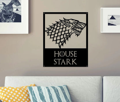 Metal Wall Art Game Of Thronesstark Black Design, Metal Art, Wall Art, Wall Decor, Metal Decor Love, Unique Giftwall Decor Laser Cut Metal Signs Custom Gift Ideas