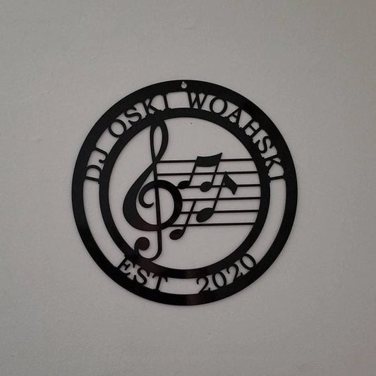 Personalized Music Established Last Name Family Sign Personalized - 8 inches - metal sign