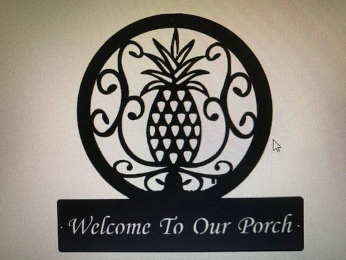 Metal Pineapple Porch Sign Metal House Sign
