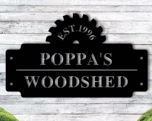Personalized Workshop Sign, Metal Work Shop Sign, Custom Shop Sign, Personalized Shed Sign, Est. Date - metal sign