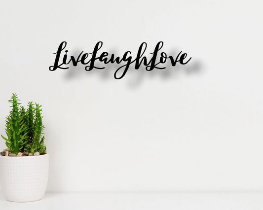 Metal Live Laugh Love Sign Durable Quality Love Quote Sign Rustic Love Art - 8 inches - metal sign