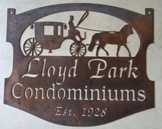 Custom Metal Sign With Horse And Carriage, Metal Wall Art, Metal House Sign Laser Cut Metal Signs Custom Gift Ideas - 8 inches - metal sign