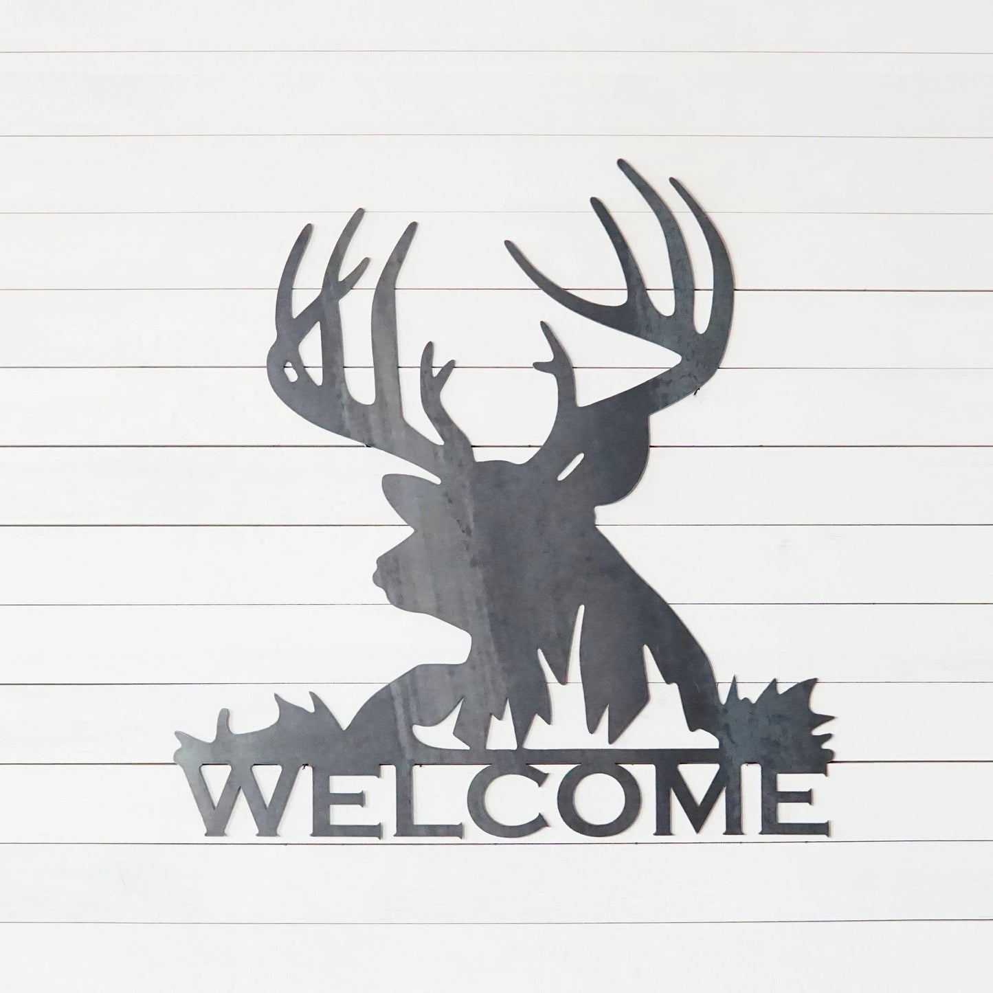 Welcome Deer Metal Art Welcome Sign Wildlife Welcome Sign Rustic Welcome Sign Outdoors Welcome Sign