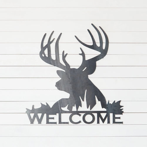 Welcome Deer Metal Art Welcome Sign Wildlife Welcome Sign Rustic Welcome Sign Outdoors Welcome Sign