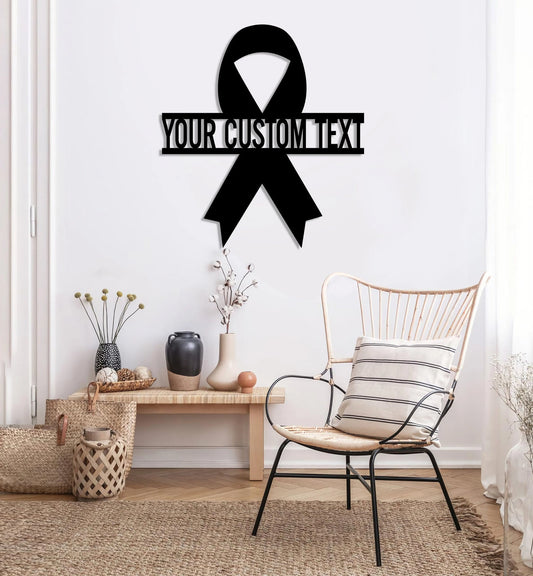 Personalized Awareness Ribbon Metal Sign Cancer Ribbon Sign Faith Hope Love Cancer Awareness Survivor Sign Warrior Sign Decor - 8 inches - metal sign