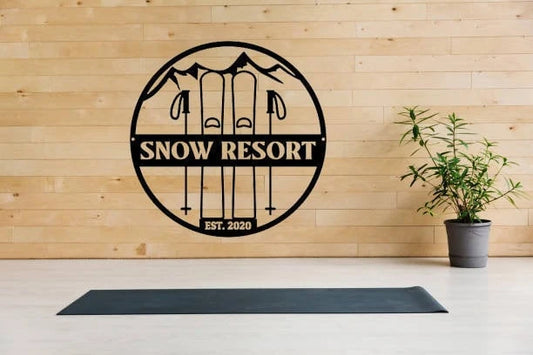 Personalized Snow Sign, Snow Gifts With Name, Snow Resort Gift, Snow Lodge Decor, Snow Sign, Custom Metal - metal sign