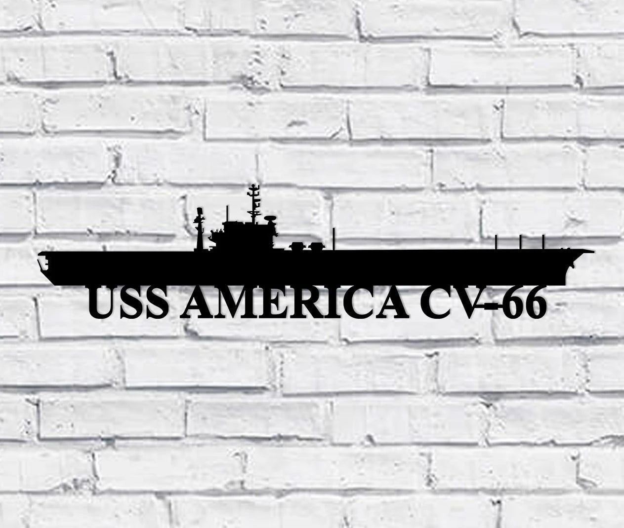 USS America CV66 Navy Ship Metal Sign, Memory Wall Metal Sign Gift for Navy Veteran Laser Cut Metal Signs Custom Gift Ideas