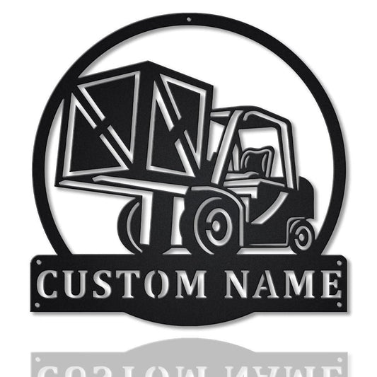 Personalized Forklift Driver Metal Sign Art, Custom Forklift Driver Monogram Metal Sign, Forklift Gifts - metal sign