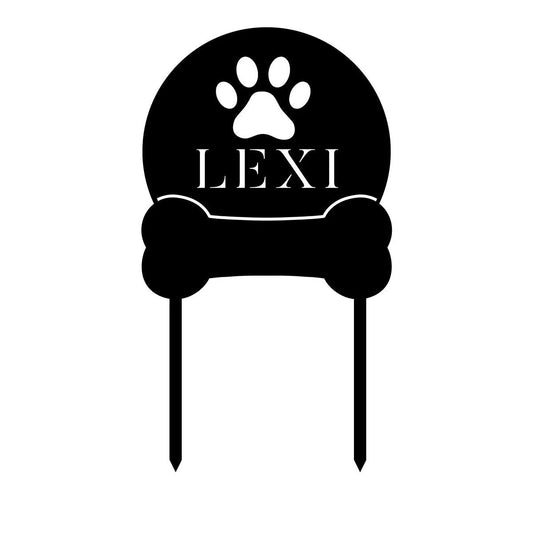 Personalized Dog Paw Bone Metal Sign, Custom Pet Home Decor, Metal Laser Cut Metal Signs Custom Gift Ideas - 8 inches - metal sign