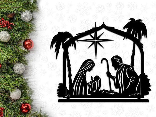 O Holy Night Heat Transfers Christmas Cut Metal Sign Laser Cut Metal Signs Custom Gift Ideas - 8 inches - metal sign