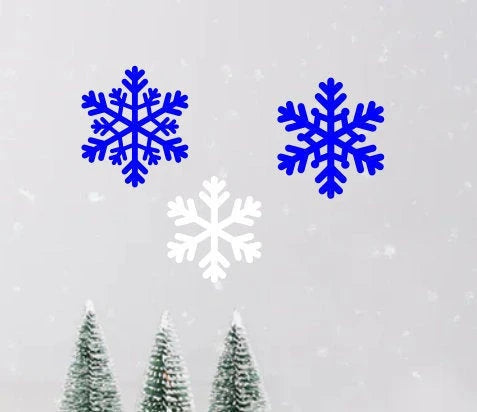 Snow Flake Set Of 3 - 8 inches - metal sign