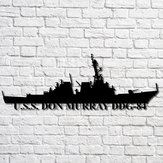 U.s.s. Don Murray Ddg84 Navy Ship Metal Art, Custom Us Navy Ship Cut Metal Sign, Gift For Navy Veteran - metal sign