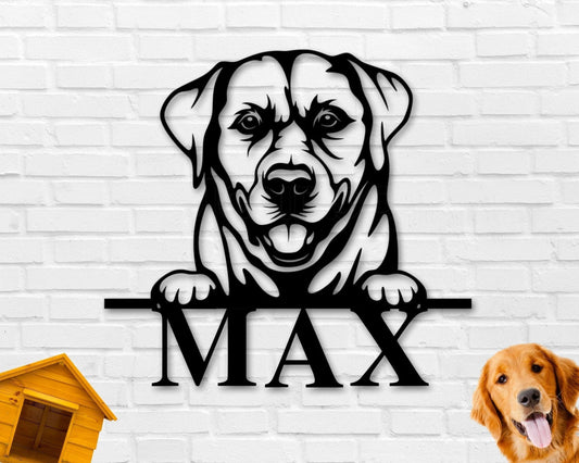 Labrador Dog Sign Labrador Metal Sign Labrador Name Sign Pet Name Sign Dog Lover Sign Gift For Pet Owner Dog Sign - 8 inches - metal sign