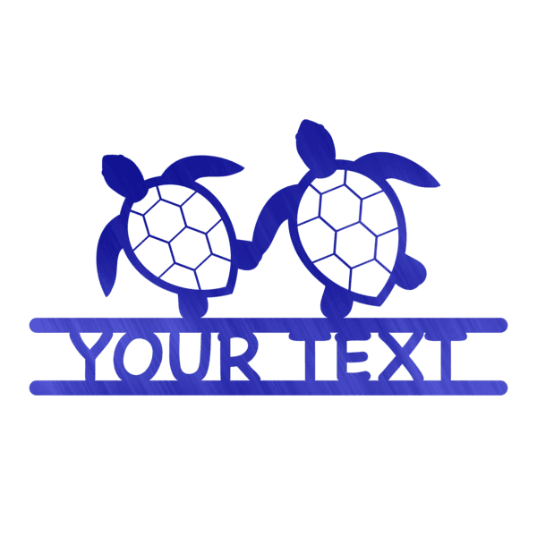 Two Turtles Monogram Customized Metal Signs, Custom Metal Sign, Custom Signs, Metal Sign, Metal Laser Cut Metal Signs Custom Gift Ideas