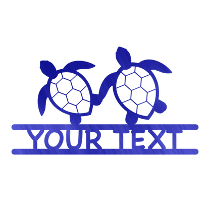 Two Turtles Monogram Customized Metal Signs, Custom Metal Sign, Custom Signs, Metal Sign, Metal Laser Cut Metal Signs Custom Gift Ideas