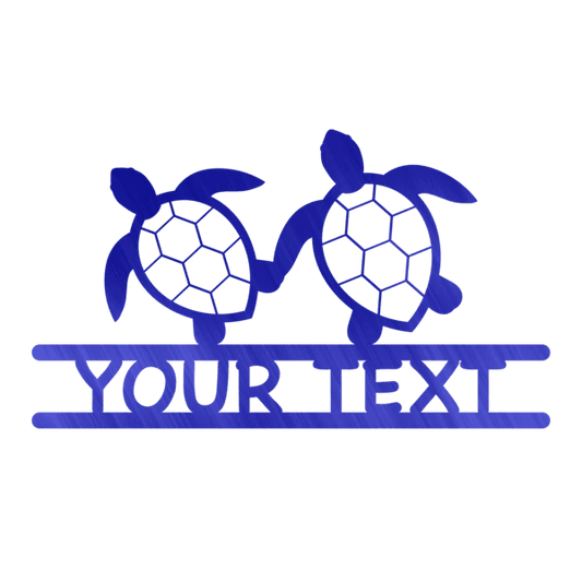 Two Turtles Monogram Customized Metal Signs, Custom Metal Sign, Custom Signs, Metal Sign, Metal Laser Cut Metal Signs Custom Gift Ideas - 8 inches - metal sign
