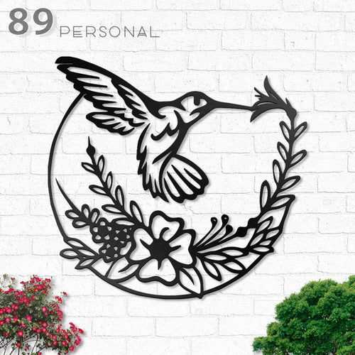 Hummingbird Floral Garden Metal House Sign Laser Cut Metal Signs Custom Gift Ideas