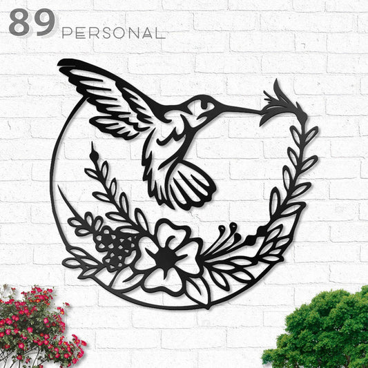 Hummingbird Floral Garden Metal House Sign Laser Cut Metal Signs Custom Gift Ideas - 8 inches - metal sign