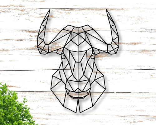 Taurus Metal Wall Sign Metal Wall Hangings Office Geometric Animal Wild Minimalist Wall Art