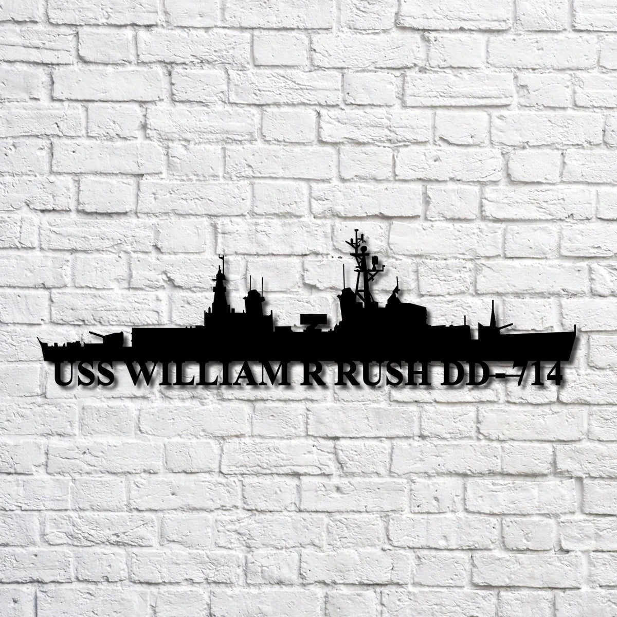 Uss William R Rush Navy Ship Metal Art, Custom Us Navy Ship Cut Metal Sign, Gift For Navy Veteran, Navy Ships Silhouette Metal Art, Navy Home Decor Laser Cut Metal Signs Custom Gift Ideas