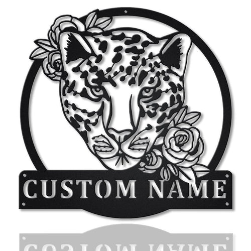 Personalized Leopard With Flower Metal Sign Art, Custom Leopard With Flower Metal Sign, Leopard Gift, Birthday Gift, Decor Decoration, Laser Cut Metal Signs Custom Gift Ideas