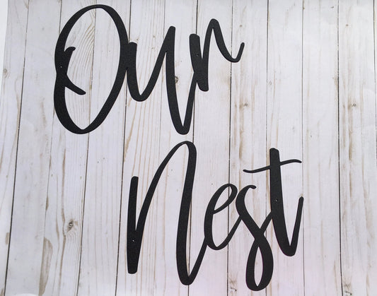 Our Nest Metal Word Grouping Metal Word Set Metal Wedding Gift Nest - 8 inches - metal sign