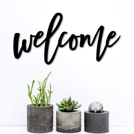 Outdoor Welcome Sign Metal Welcome Sign For Porch Housewarming Gift Realtor Closing Gift Indoor Word Art Wedding Welcome Sign - 8 inches - metal sign