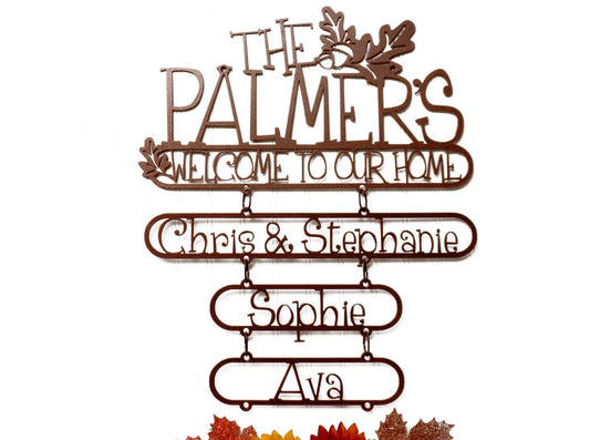 Custom Family First & Last Name Metal Signs With Child Name Signs Copper, Outdoor Sign, Custom Sign - metal sign