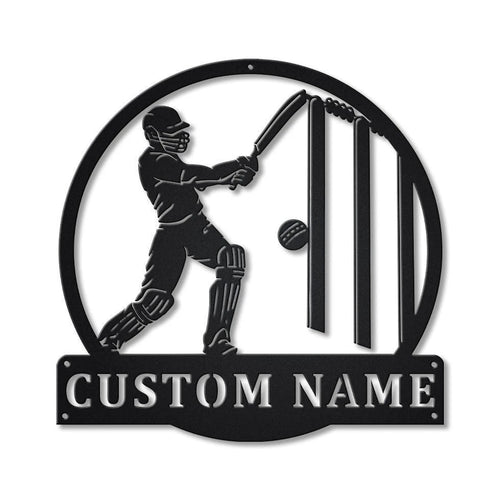 Personalized Cricket Monogram Metal Sign Art, Custom Cricket Metal Sign, Hobbie Gifts, Sport Gift, Birthday Gift, Laser Cut Metal Signs Custom Gift Ideas