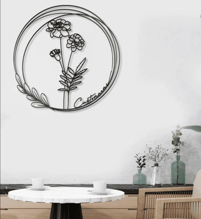 Vintage Floral Personalized Metal House Sign