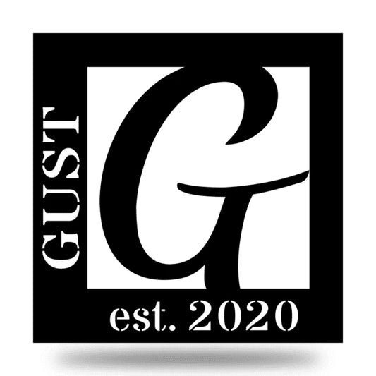 Square Monogram Customized Metal Signs, Custom Metal Sign, Custom Signs, Metal Sign, Metal Laser Cut Metal Signs Custom Gift Ideas - 8 inches - metal sign