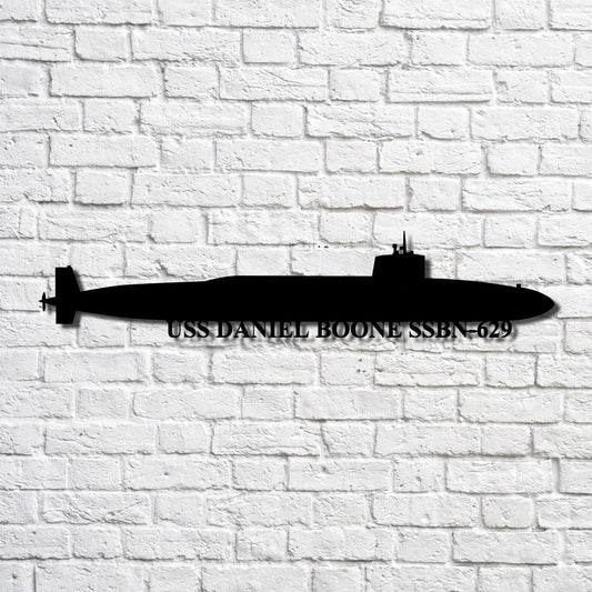 Uss Daniel Boone Ssbn629 Navy Ship Metal Art, Custom Us Navy Ship Cut Metal Sign, Gift For Navy Veteran - metal sign