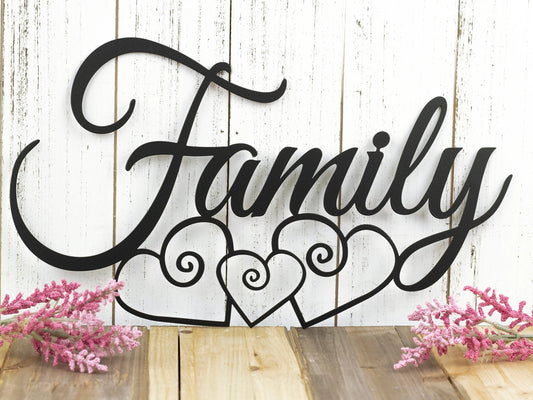 Metal Family Sign, Metal Wall Art, Metal Signs, Hanging Metal Sign Laser Cut Metal Signs Custom Gift Ideas - 8 inches - metal sign
