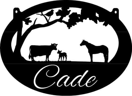 Custom Metal Sign With Evergreen Mountain Silhouette Metal House Sign - 8 inches - metal sign