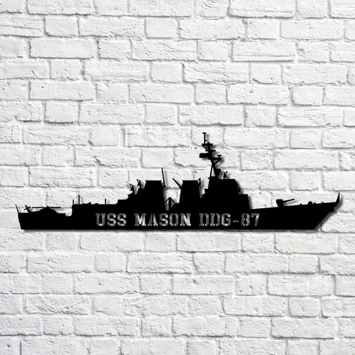 Uss Mason Ddg 87 Navy Ship Metal Art, Custom Us Navy Ship Cut Metal Sign, Gift For Navy Veteran, Navy Ships Silhouette Metal Art, Navy Home Decor Laser Cut Metal Signs Custom Gift Ideas