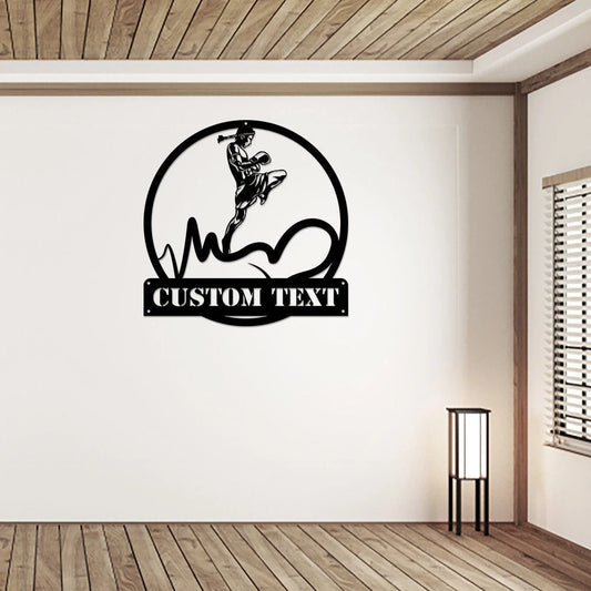 Personalized Muay Thai Metal Wall Art, Sign For Home, Muay Thai Metal Signs, Custom Name, House Decor - metal sign