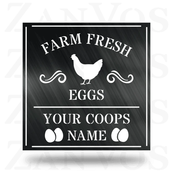 Farm Fresh Eggs Monogram Customized Metal Signs, Custom Metal Sign, Custom Signs, Metal Sign, Metal Laser Cut Metal Signs Custom Gift Ideas