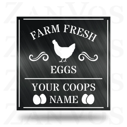 Farm Fresh Eggs Monogram Customized Metal Signs, Custom Metal Sign, Custom Signs, Metal Sign, Metal Laser Cut Metal Signs Custom Gift Ideas
