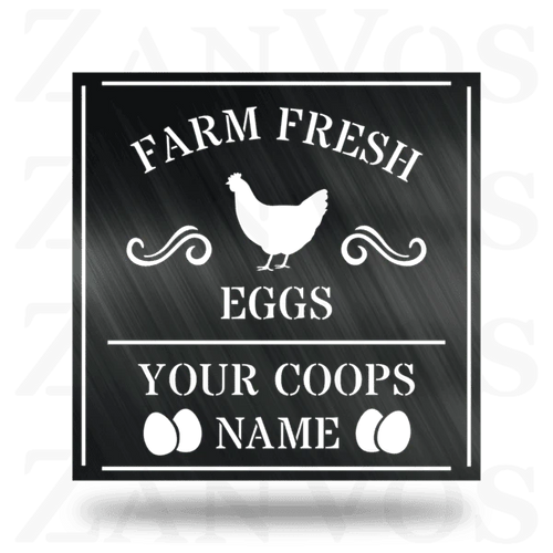Farm Fresh Eggs Monogram Customized Metal Signs, Custom Metal Sign, Custom Signs, Metal Sign, Metal Laser Cut Metal Signs Custom Gift Ideas