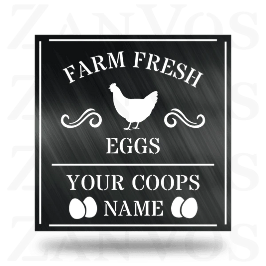 Farm Fresh Eggs Monogram Customized Metal Signs, Custom Metal Sign, Custom Signs, Metal Sign, Metal Laser - metal sign