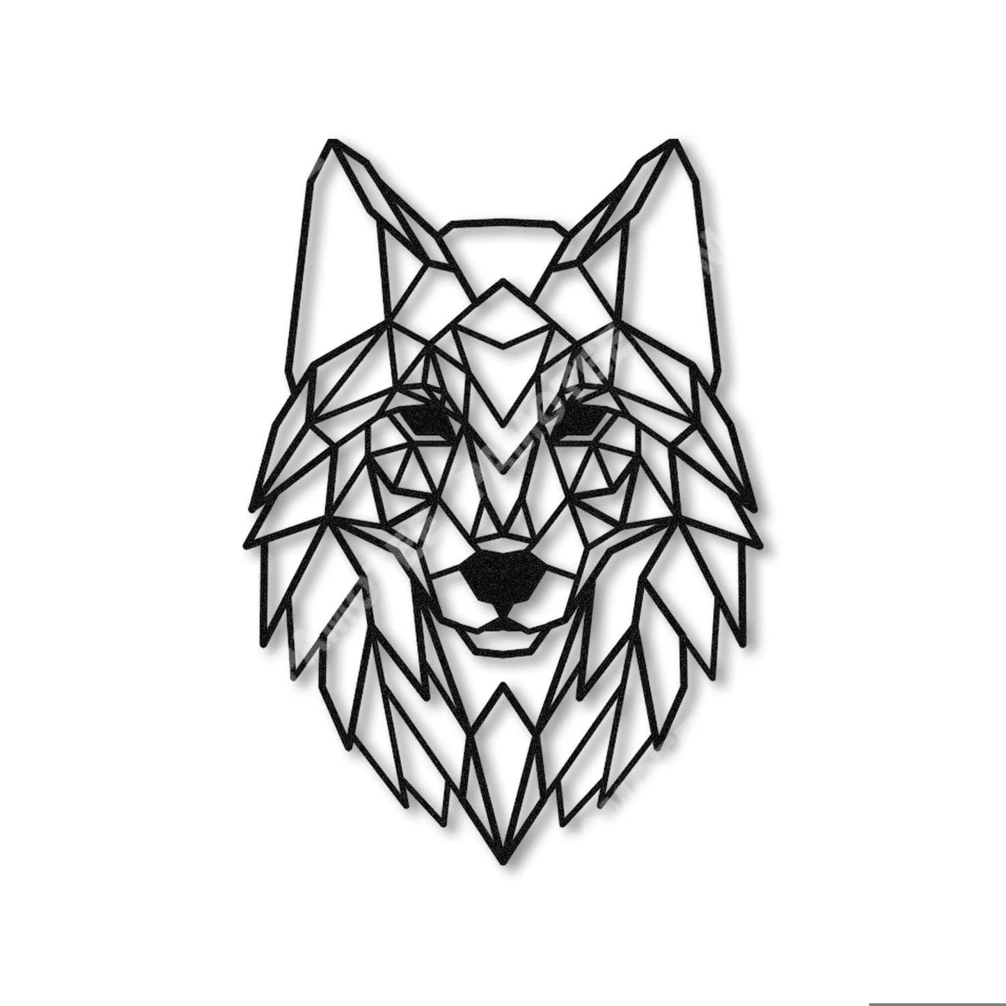 Geometric Wolf Metal Art, Wall Decor, Nature Art, Metal Laser Cut Metal Signs Custom Gift Ideas