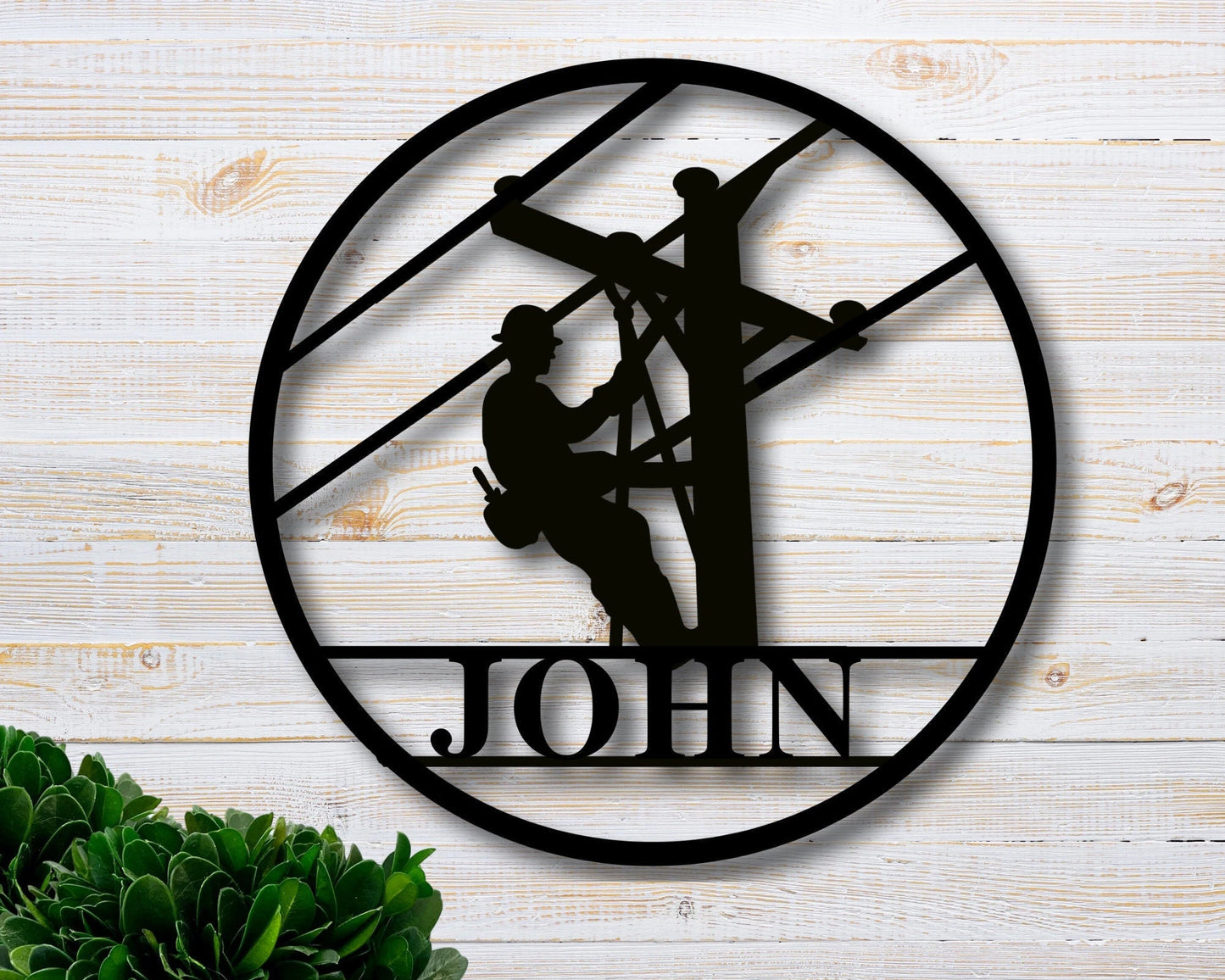 Personalized Lineman Gift Front Door Wreaths Last Name Groomsmen Proposal Christmas Gift Custom Wall Decor Door Hanger Gift For Him