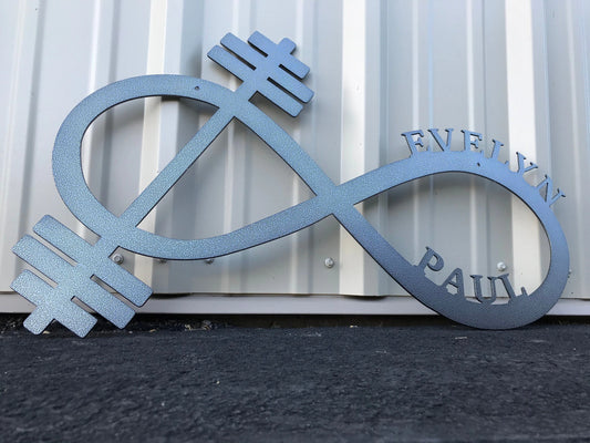 Personalized Infinity Gym Personalized Gym Sign Gym Sign Infinity Barbell Metal Infinity Sign - 8 inches - metal sign