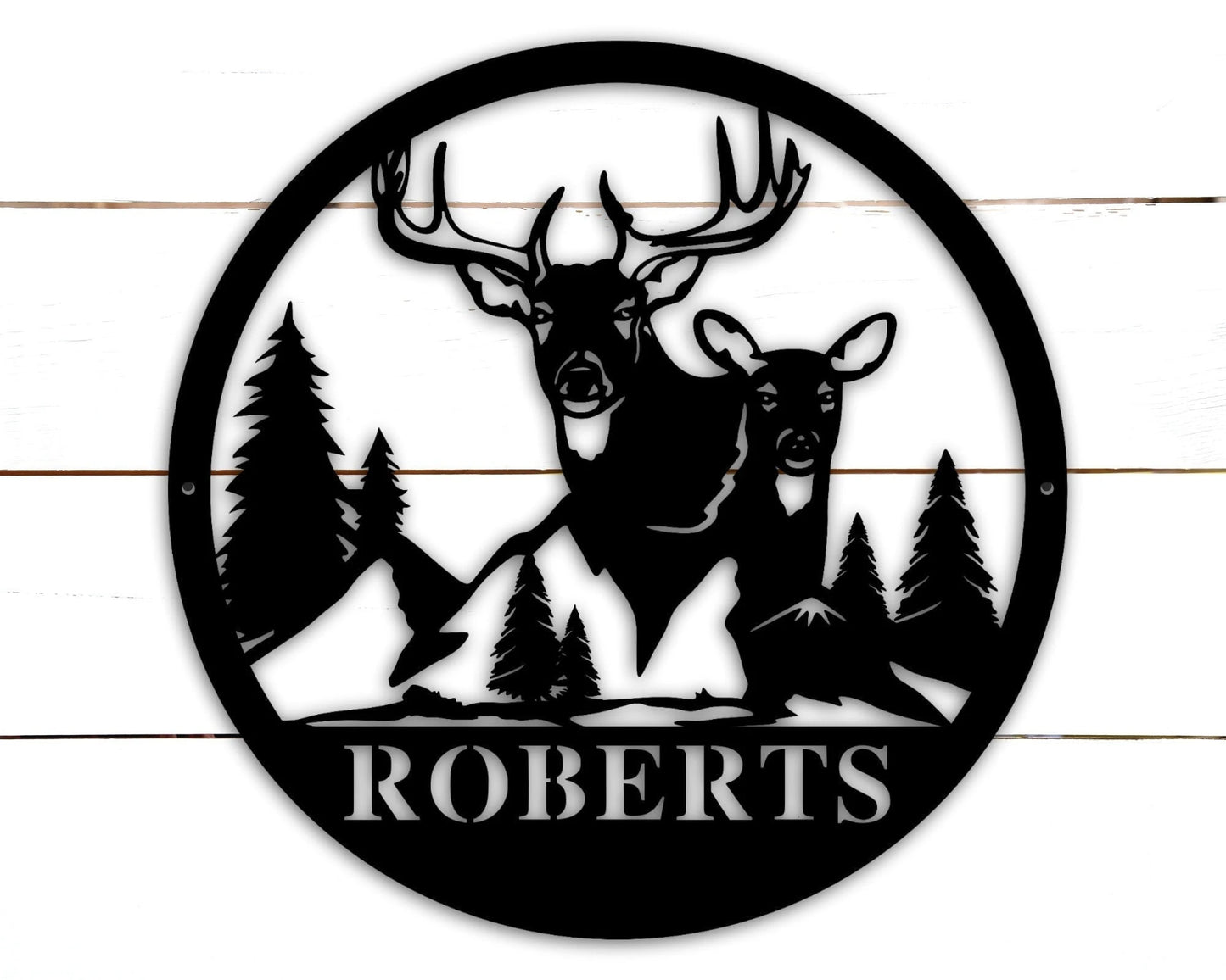 Deer Sign Deer Antler Decor Deer Hunter Gift Deer Camp Sign Personalized Gift For Him Deer Name Metal Sign Birthday Boyfriend Gift