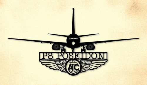 P8 Poseidon With Aircrew Wings Metal Sign Cut Metal Sign Wall Decor