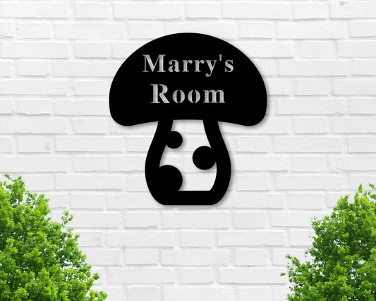 Personalized Mushroom Sign Kitchen Decor Custom Sign Kid's Room Mushroom Sign Gift For Custom Metal Sign - metal sign