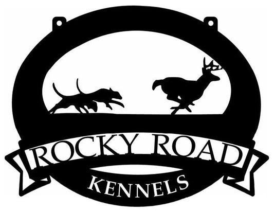 Metal Deer Hunt Sign, Dog Buck Chase Sign, Customized Hunting Dog Sign, Metal Wall Art, Metal House Sign - metal sign