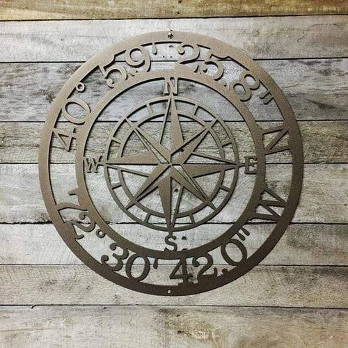 Nautical Compass Gps Coordinate Sign, Cut Metal Sign, Metal Wall Art, Metal House Sign Laser Cut Metal Signs Custom Gift Ideas