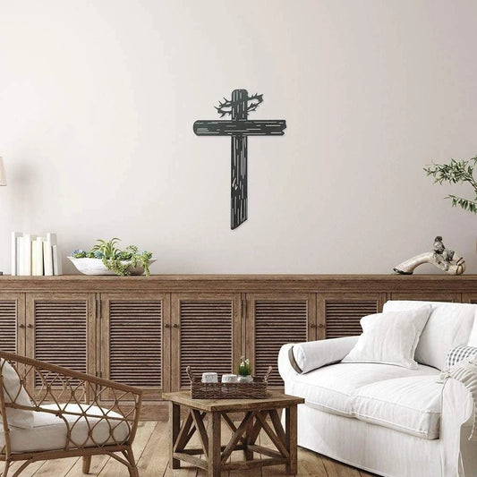 Rugged Cross Cut Metal Sign Metal House Sign - 8 inches - metal sign